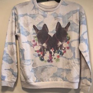 🆕Puppies🐶Ultra Soft Premium Knit Sweatshirt! Puppies & Clouds Top! Girls M